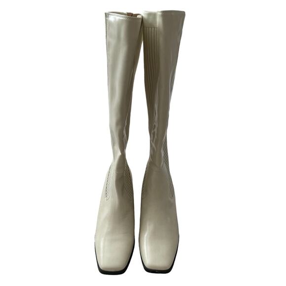 Journee Collection Knee High Square Toe Stacked Block Heel Boots Size 7 New - Picture 4 of 13